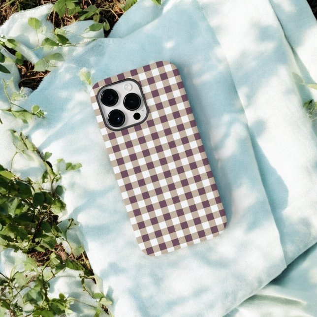 Plum Buffalo Plaid Phone Case for Stylish Gift (Creator Uploaded)