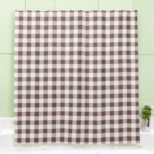 Plum Buffalo Plaid Shower Curtain for Holiday