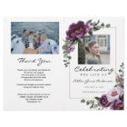 Plum Celebration of Life Folded Funeral Program