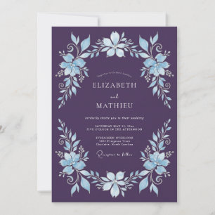 Plum Celestial Winter Wedding Invitation