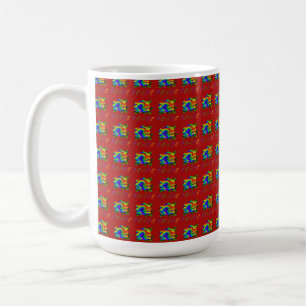 PLUM COLORED ROSE FLOWER PEACE ART COFFEE MUG