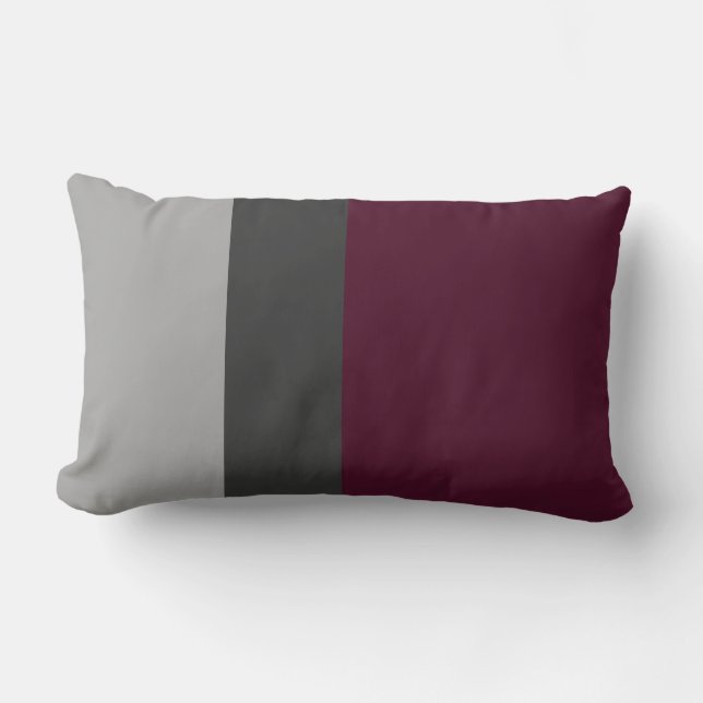 Plum Colour Block Lumbar Pillow (Front)