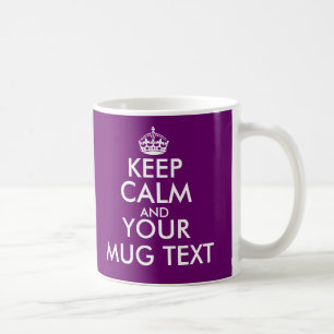 Plum colour Keep Calm Mug   Customise text
