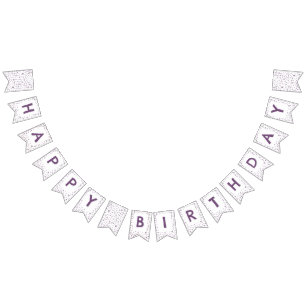 Plum Confetti Watercolor Dots Bunting Flag