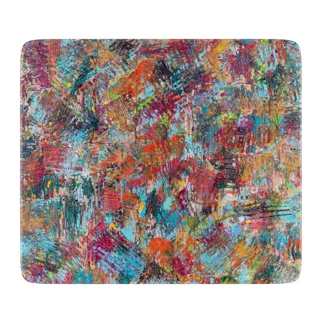 Plum Crazy 6 x 7 Deco Glass Cutting Board (Front)