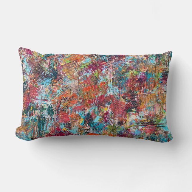 Plum Crazy Poly Lumbar Throw Pillow (Front)