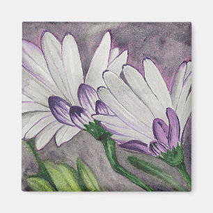 Plum daisy flowers magnet