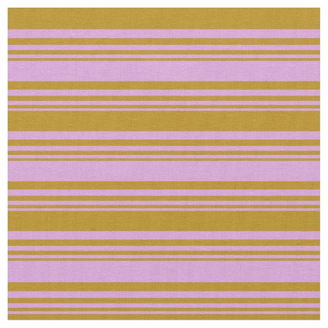 Plum & Dark Goldenrod Coloured Striped Pattern Fabric (Close Up)