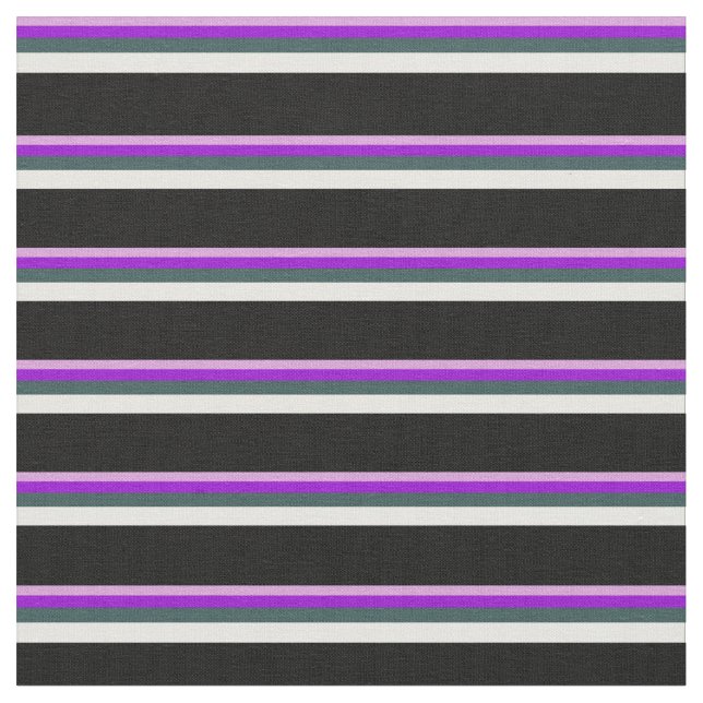 Plum, Dark Violet, Dark Slate Grey, White & Black Fabric (Close Up)