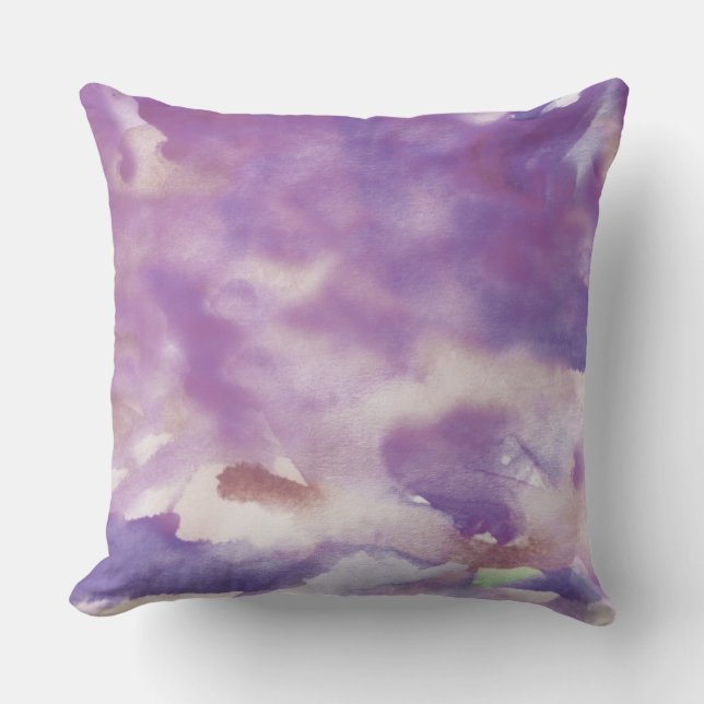 PLUM DONE WATERCOLOR Retro DESIGN Throw Pillow (Front)