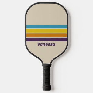 Plum Dust Rainbow Across Striping with Name Pickleball Paddle