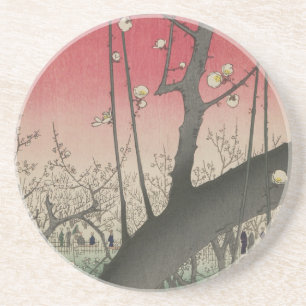 Plum Estate Japanese Edo Woodblock Plum Coaster