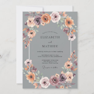 Plum Ethereal Arch Wedding Invitation