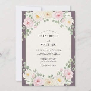 Plum Ethereal Spring Wedding Invitation