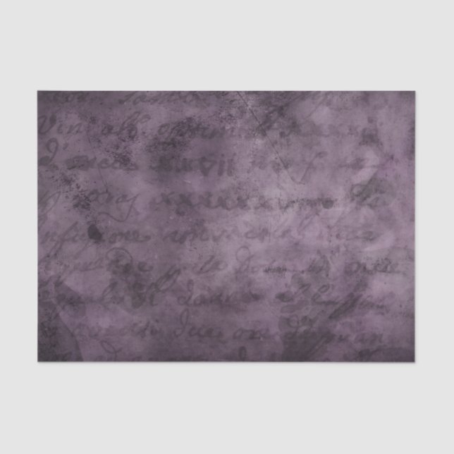 Plum faded printed parchment paper handwriting (Front)