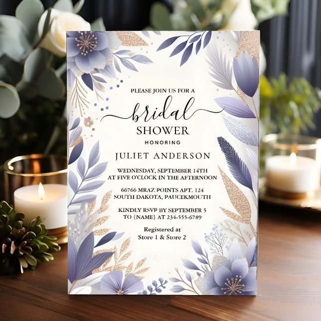 Plum Fall Summer Lavender Sage Bridal Shower Invitation (Creator Uploaded)