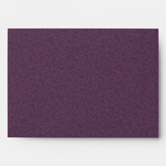 Plum Filigree Envelope - A7 Greeting Card (Front)