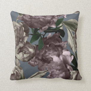 Plum Floral Blend Decorative Pillow