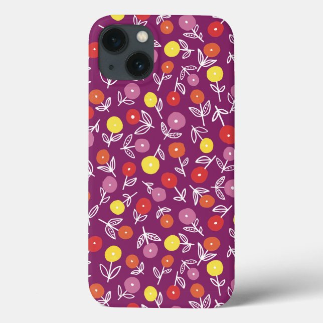 Plum Floral Ditsy iPhone Case (Back)