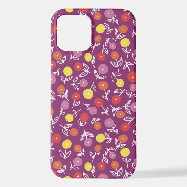 Plum Floral Ditsy iPhone Case (Back)