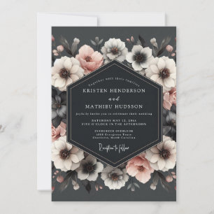 Plum Floral Romance Wedding Invitation