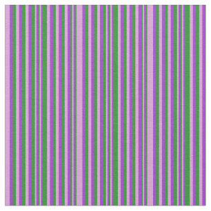 Plum, Forest Green & Dark Orchid Striped Pattern Fabric
