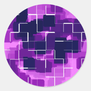 "Plum" Geometric Art Classic Round Sticker