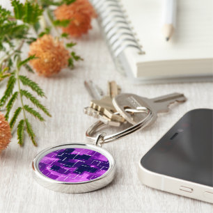 "Plum" Geometric Art Key Ring