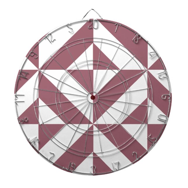 Plum Geometric Deco Cube Pattern Dartboard (Front)