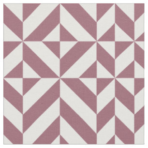 Plum Geometric Deco Cube Pattern Fabric