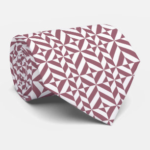 Plum Geometric Deco Cube Pattern Tie