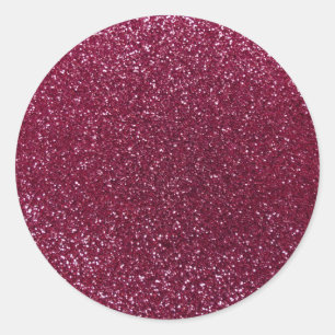 Plum glitter classic round sticker