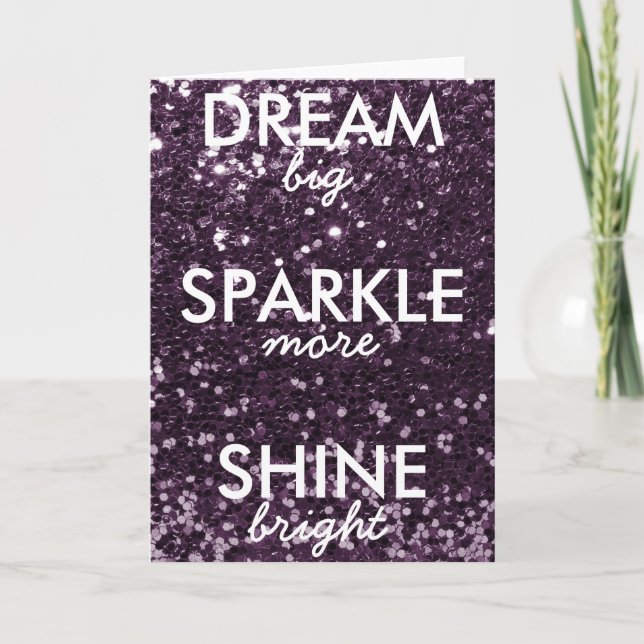 Plum Glitter Dream Sparkle Shine Card (Front)