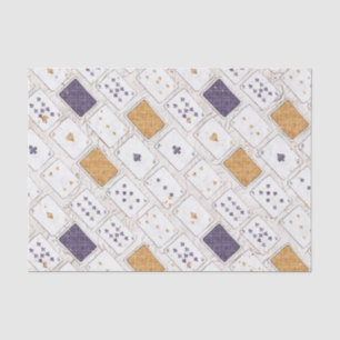 PLUM GOLD WHITE PLAYING CARDS TISSUE PAPER