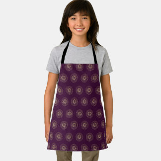 Plum | Golden Zinnia Flower Medallions Apron