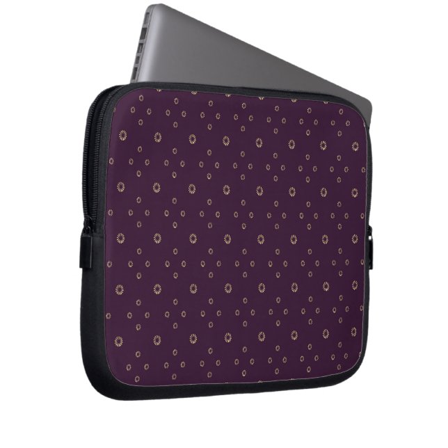 Plum | Golden Zinnia Sun Laptop Sleeve (Front Right)