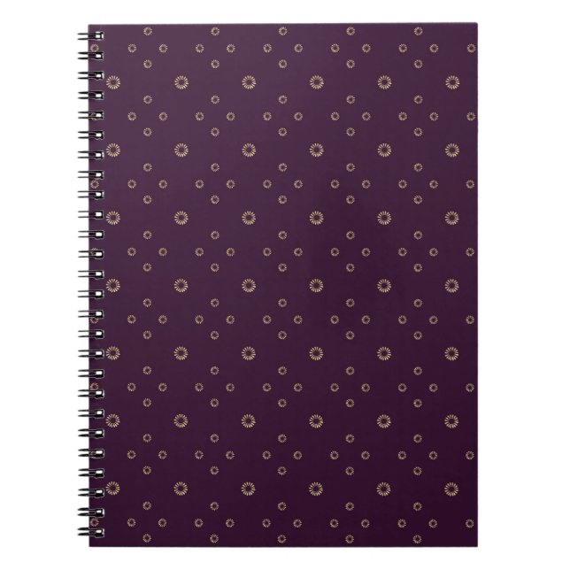 Plum | Golden Zinnia Sun Notebook (Front)