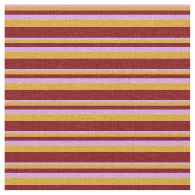 Plum, Goldenrod, and Maroon Coloured Pattern Fabric (Close Up)