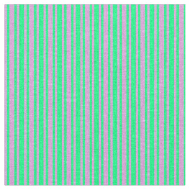 Plum & Green Coloured Lines/Stripes Pattern Fabric (Close Up)