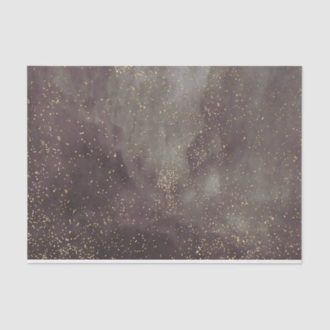 Plum grey galaxy of stars parchment tissue paper (Front)