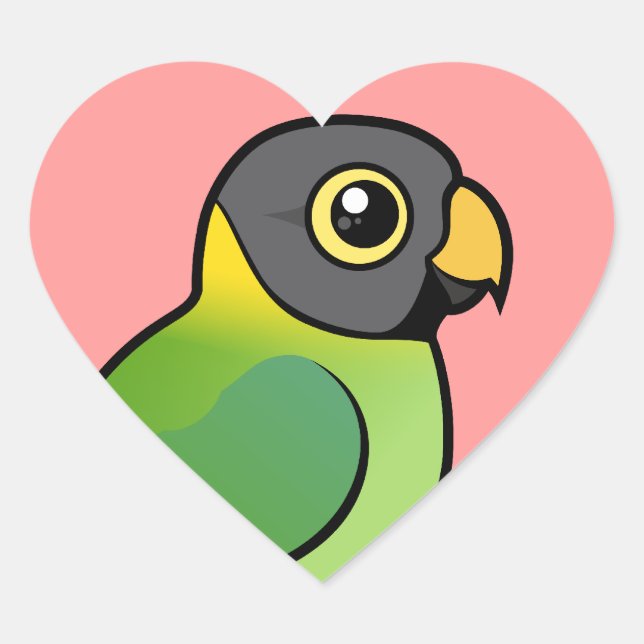Plum-headed Parakeet female Heart Sticker (Front)