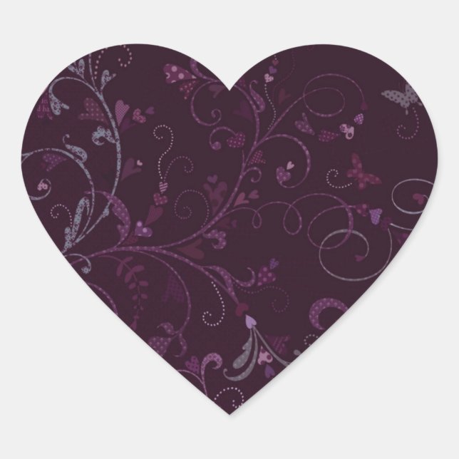 Plum Heart Sticker/Seal Sticker (Front)