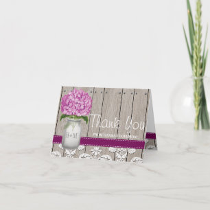 Plum Hydrangea Monogrammed Mason Jar THANK YOU