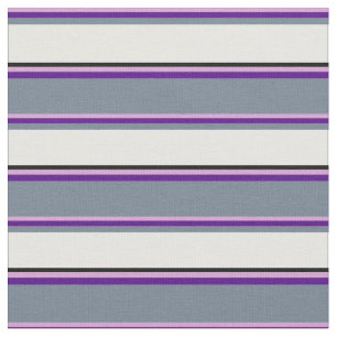 Plum, Indigo, Slate Grey, White & Black Coloured Fabric