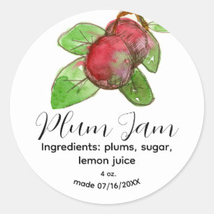 Plum Jam Fruit Canning From Kitchen Of Jar Label