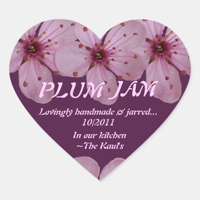Plum Jam Jar Label (Personalise) (Front)