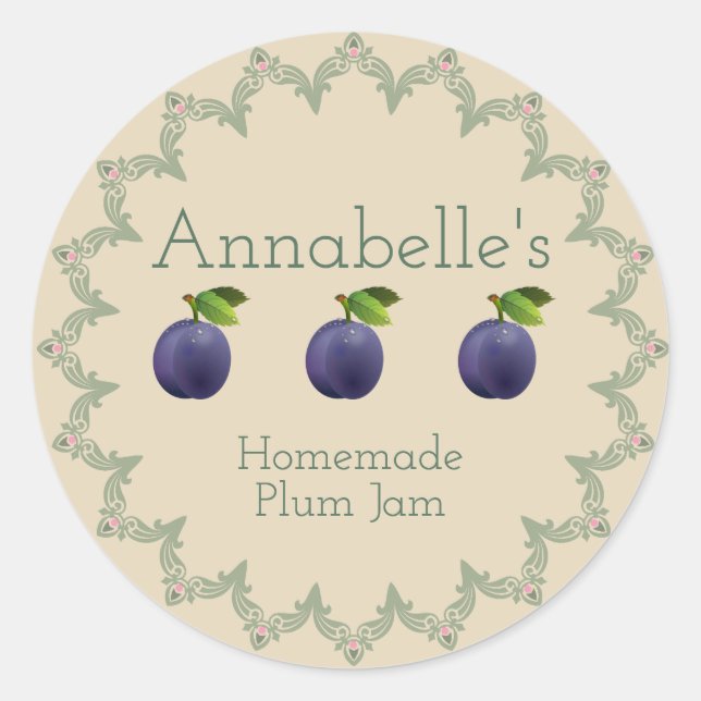 Plum Jam Label (Front)