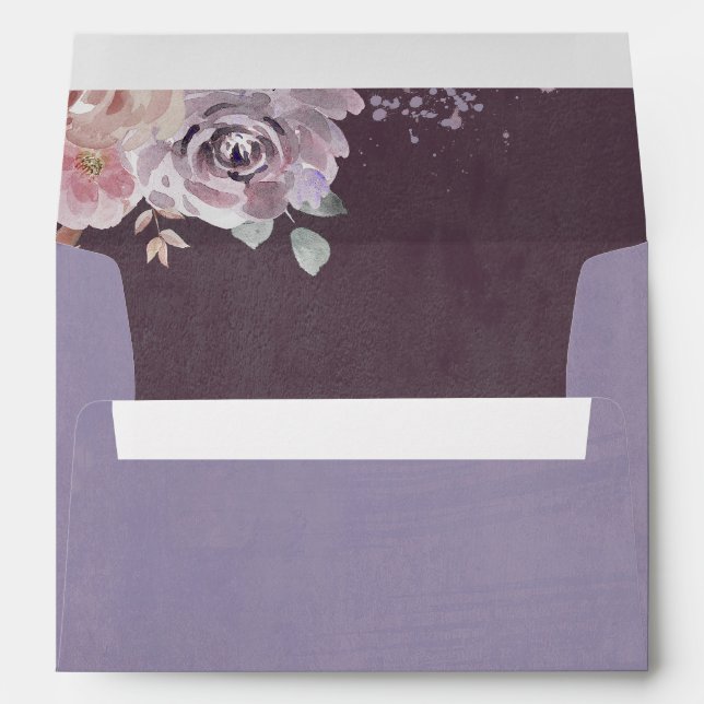 Plum Lavender and Mauve Wedding Envelopes (Back (Bottom))