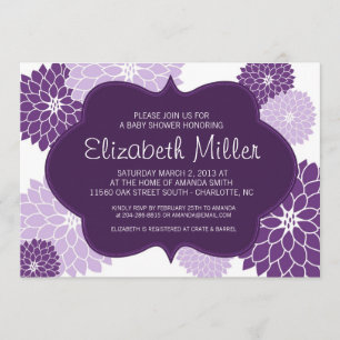 Plum & Lilac Purple Bridal or Baby Shower Invite