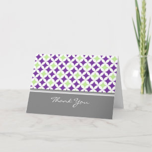 Plum Lime Grey Baby Shower Hostess Thank You Card